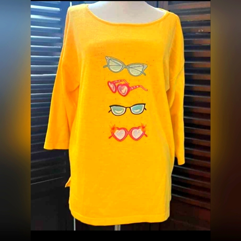 Yellow Retro Bua Bua Sweater- XXL